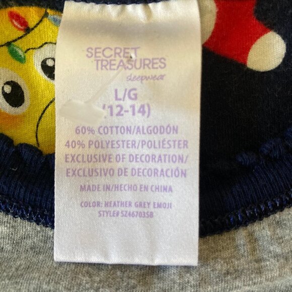 Secret Treasures Bah Humbug Emoji Jingle Bell Ugly Christmas Sweater Pajamas L - Picture 6 of 7